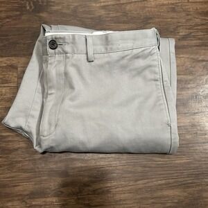 Lands End Traditional Fit Gray Pleated Pants Men's Chinos